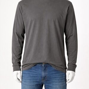 Threads Saks Fifth Avenue Gray Long Sleeve Tee XL Minimalist Basic Shirt